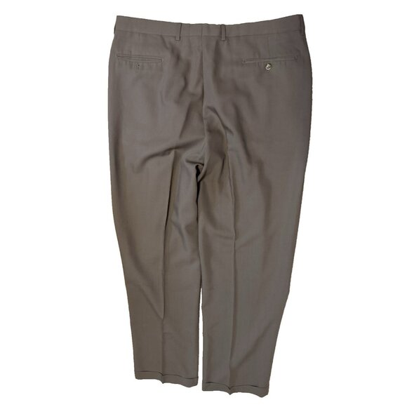 Lanificio D' Adorno Super 110 Wool Dress Pants 40 x 30 Brown Classic Cuffed - Picture 4 of 9